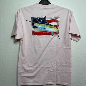 Guy Harvey Mens Pink Shirt Size M long Sleeve